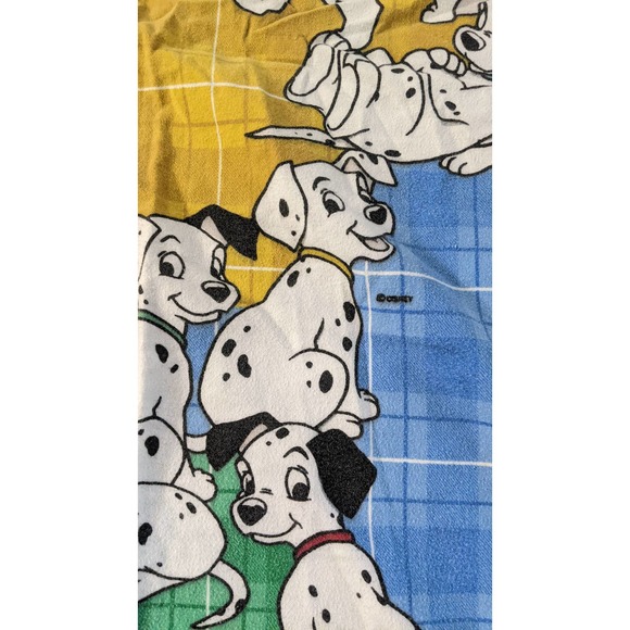 Vintage Disney 101 Dalmatians Twin Fitted Cotton Flannel Sheet Fabric Cutter - Picture 5 of 6